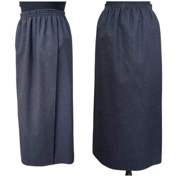 Vintage 90' Harve Benard by Benard Holtzman Gray Wool Skirt Women's size… - Picture 2 of 7